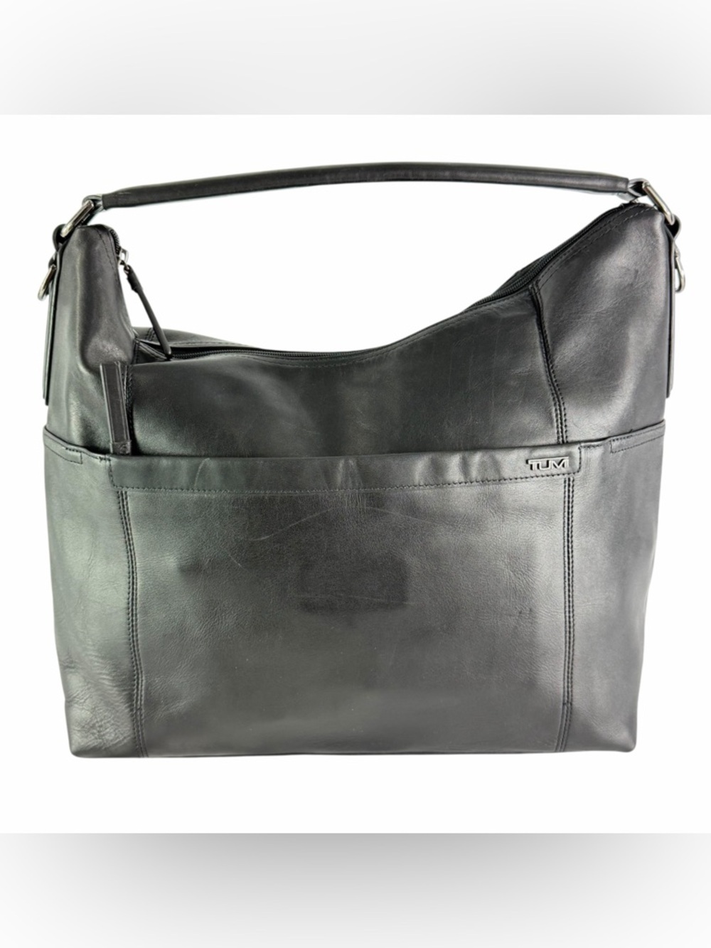 TUMI Black Leather Tote Shoulder Bag